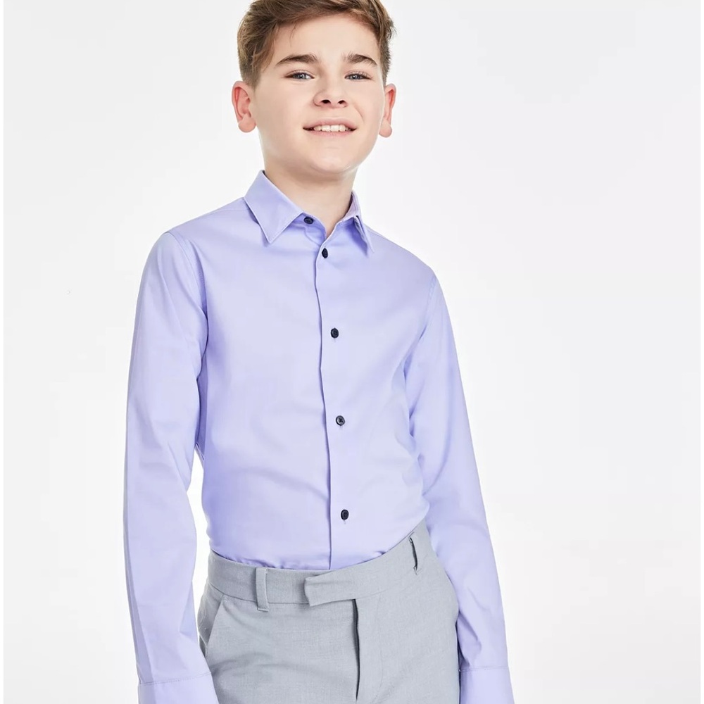 CALVIN KLEIN boys button down dress shirt - Lilac - Size 14